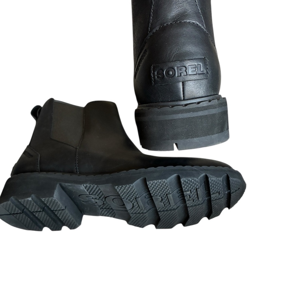 Sorel Waterproof Black Chelsea Boots Lug Sole Leather Size 9.5 - Picture 15 of 16